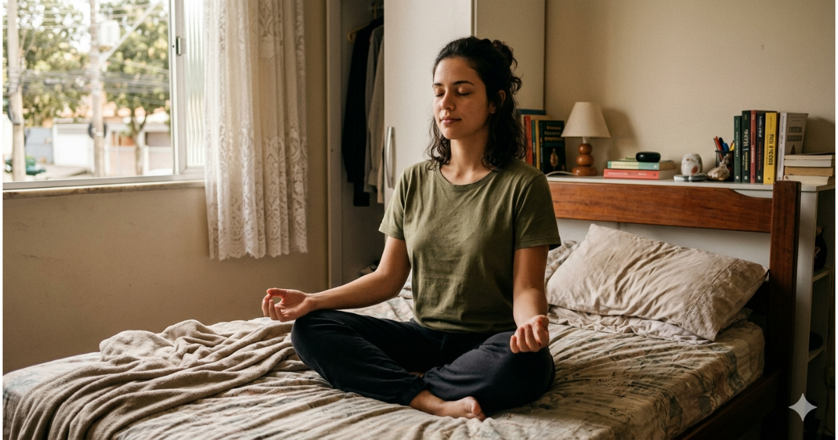 Como começar a praticar meditação no dia a dia em casa com rotina simples e tranquila