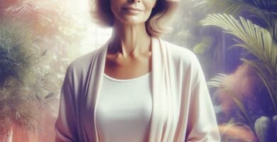 Mulher em fase de climatério e menopausa representando saúde feminina, equilíbrio hormonal e bem-estar