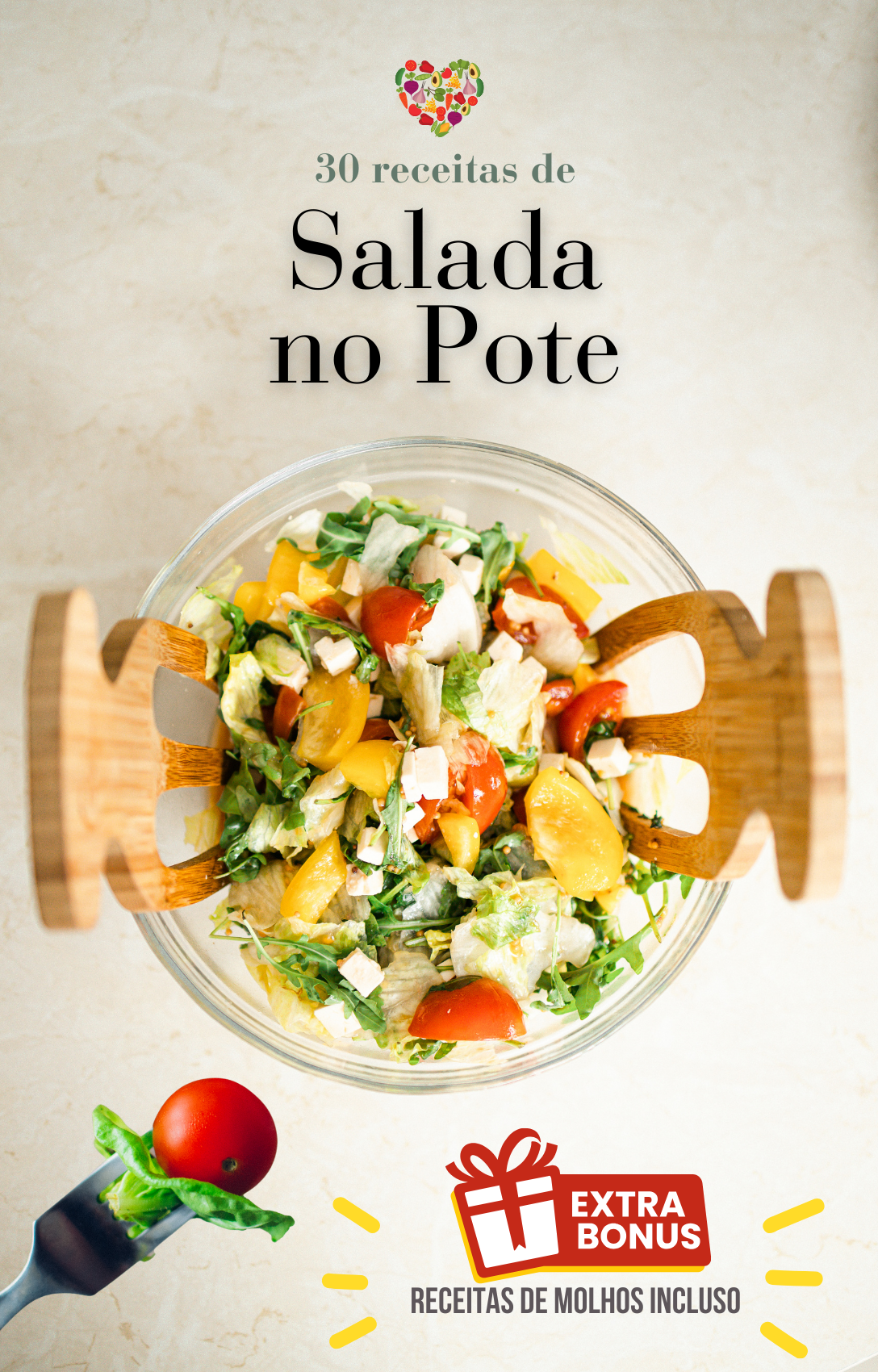 Salada no pote saudável com vegetais frescos e queijo — 30 receitas práticas para alimentação saudável e organização alimentar semanal
