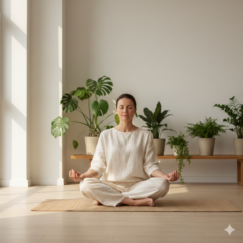 Conexão corpo e mente através da meditação e movimento físico para melhorar a clareza mental