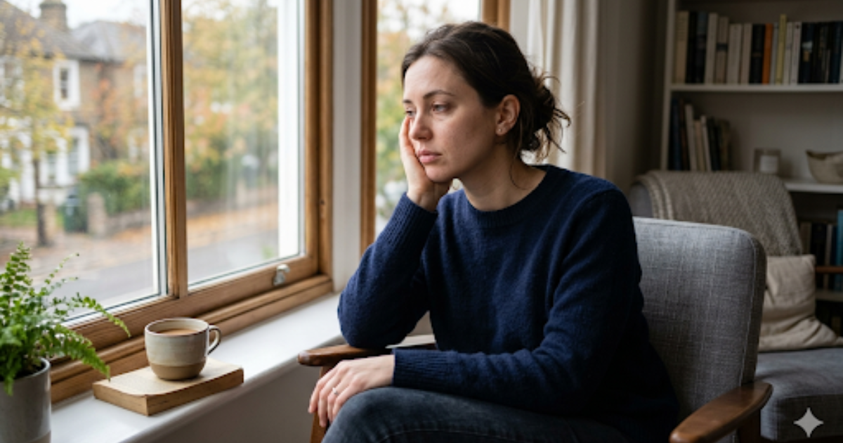 mente mentalmente cansada em mulher refletindo com sinais de cansaço mental