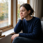 mente mentalmente cansada em mulher refletindo com sinais de cansaço mental